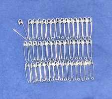 USA! 45pc Large 1.5'' Safety Pins High Grade Steel, Nickel Plated Rust Resistant