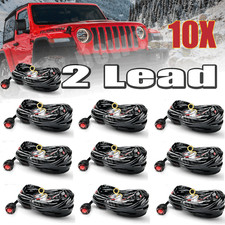 10x 2-Lead Wiring Harness Kit ON-OFF Switch Fuse Relay LED Work Light Pods Bar