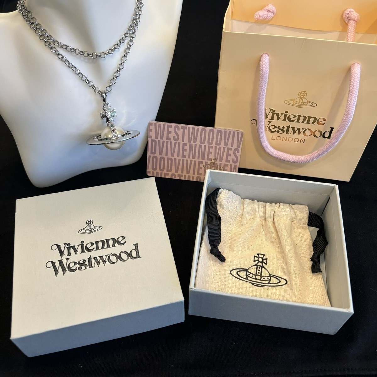 Vivienne Westwood Pearl saturn big orb necklace With
