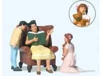 Preiser 44937 Beim Vorlesen 3 Figuren Mit Sessel G 1:22,5 Neu