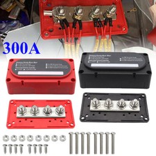 Power Distribution Block Heavy Duty Bus Bar Box M8*4 Terminal Studs 12V-48V 300A
