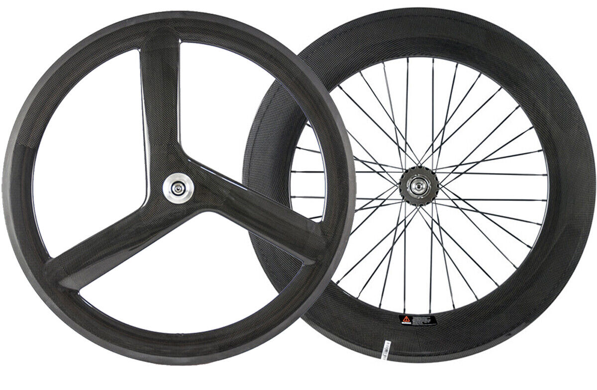 Front 56mm Tri Spoke Rear 88mm Fixed Gear Wheels 700C Track Front 56mm Tri Spoke Rear 88mm Fixed Gear Wheels 700C Track