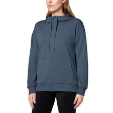Mondetta Ladies' Performance Full Zip Hoodie SizeS, color Light Blue/China Blue