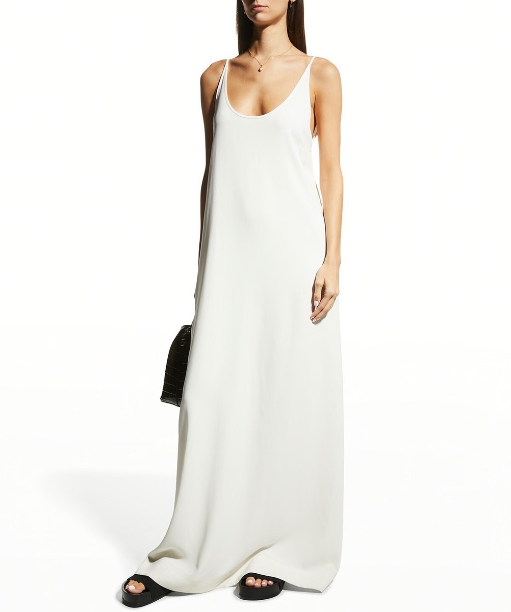 ivory floor length dress Asymmetrical High-Neck Long Maxi Dress – Ivory S / Ivory main image 0