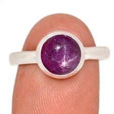 Natural Ruby Star - India 925 Sterling Silver Ring Jewelry s.8.5 CR72096