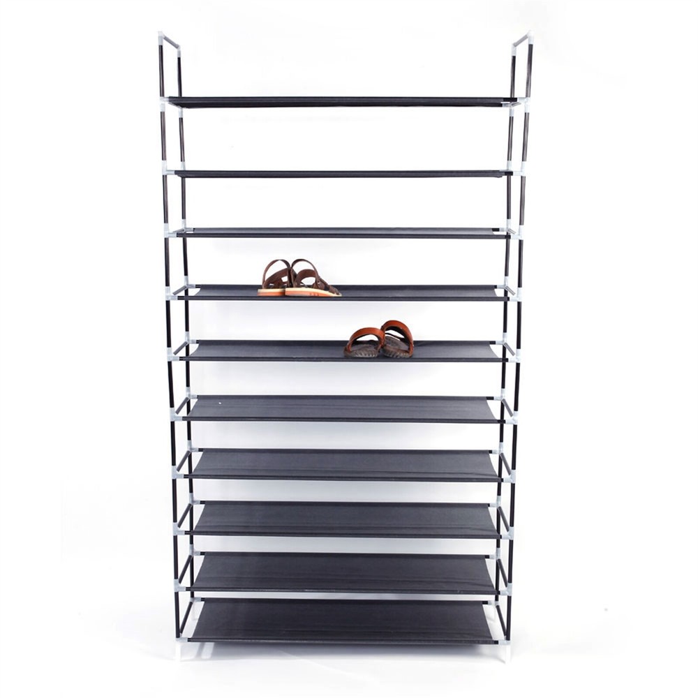 New 10 Tiers Tall Shoe Rack Shoe, Shelf Large Capacity Shoe Organizer, Black