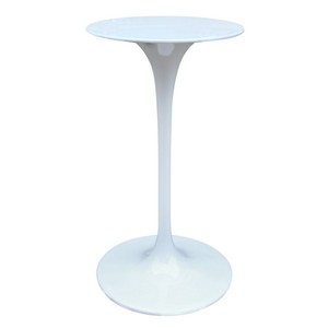 Tulip Pedestal Table with White Lacquer Top and Aluminium ...