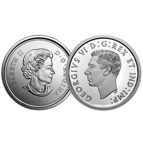 🇨🇦 Canada Double-dated 10 cents Bluenose Dime, 2 Coins: Silver + Nickel, 2021 - Picture 2 of 2