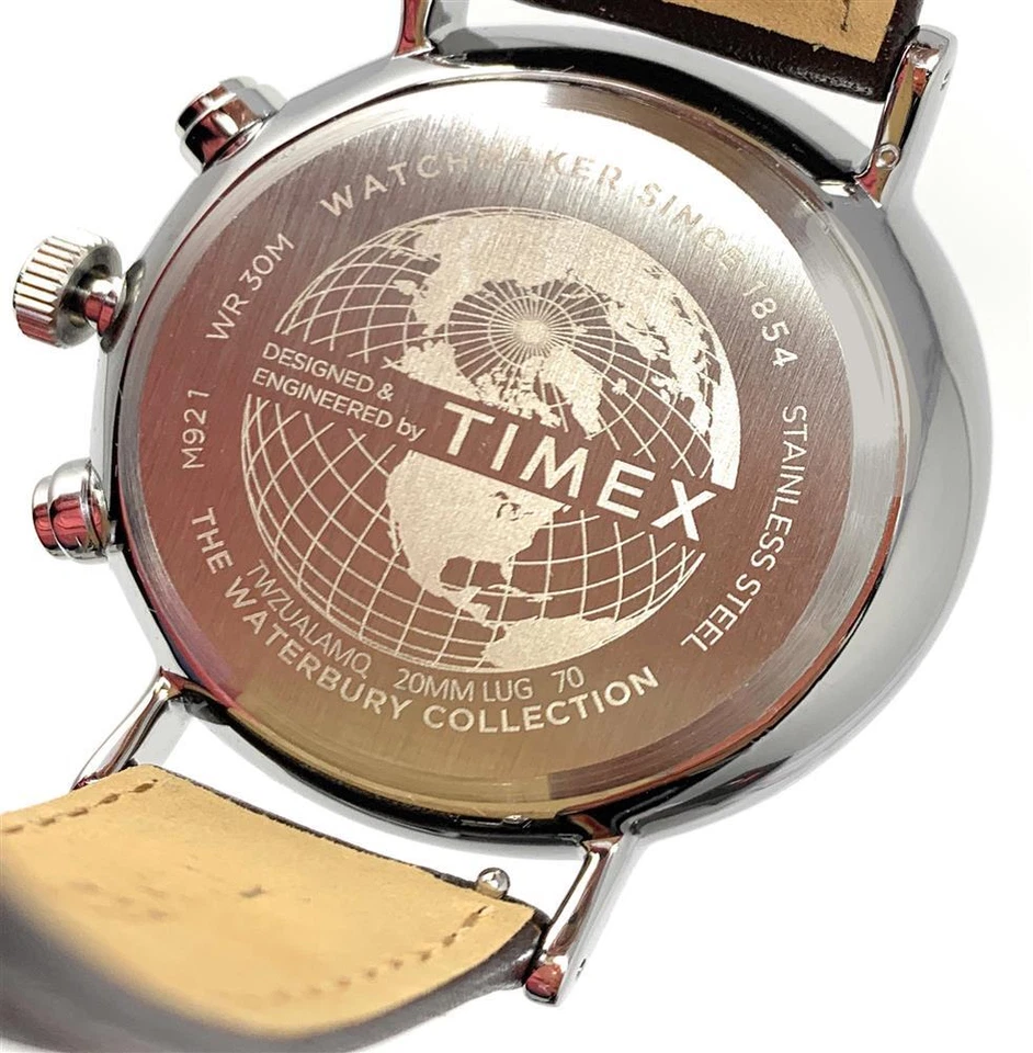 Reloj Hombre Columbus Azul Chaquetas Cronógrafo Correa Cuero Reloj Foto 3 de 4