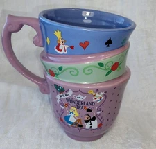 Disney ALICE in Wonderland Tea Party Stackable Cup. EUC. 4.75" Tall Pastels