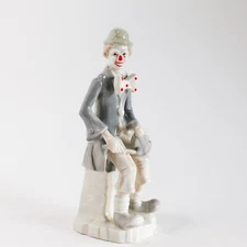 Vintage Original Artmark Clown Figurine Red Nose Spotted Bow Tie