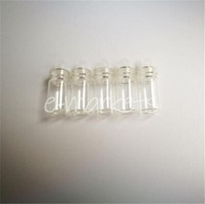 10pcs 1ml Bottle Empty Sample Vials Clear Glass Bottles with Plastic Lid Small