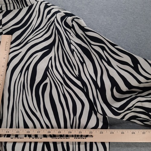 Maggie Barnes Jacket Womens 0X Black Beige Zebra Print Open Lined 3/4 Sleeve - Picture 10 of 12