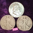 Lot of 3🔥90% Silver🔥 1942 1945 Walking Liberty 1963 FranklinHalf Dollar 1254