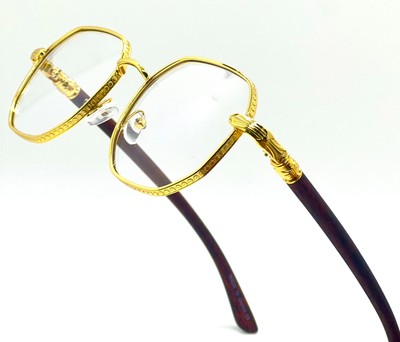 Mens CLASSIC VINTAGE RETRO Style Clear Lens EYE GLASSES Round Gold Fashion Frame