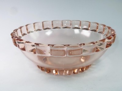 Vintage Hocking Kristallglas Depression Schale 30er Jahre transparent rosa