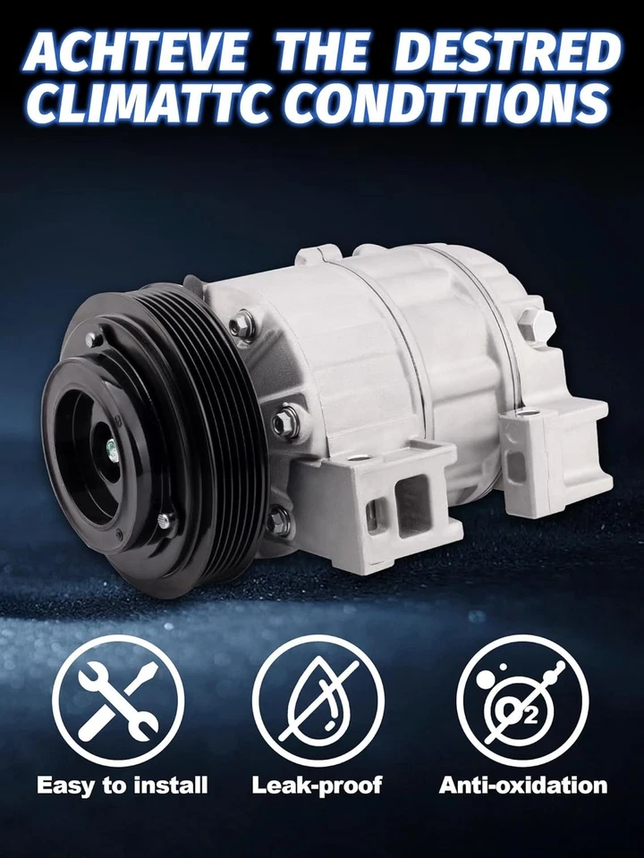 Compresor de aire acondicionado con embrague para Nissan Rogue 2008 2009 2010 2011-2013 2,5 L l4 LEER Foto 4 de 4