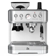 Espresso Machine Stainless Steel Espresso Machine with Milk Frother and Grinder