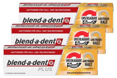 blend-a-dent Plus Bester Halt Premium Haftcreme 40g, 3er Pack (3x 40g)