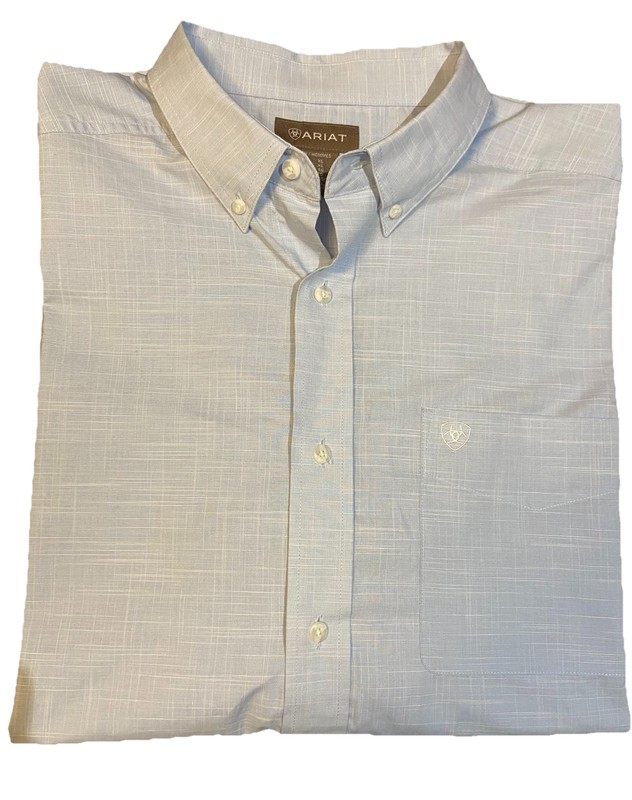 Ariat Solid Twill Mens Classic Fit Shirt Light Blue XLarge Style No. 10045025
