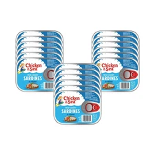 Sardines in Water 3.75 Ounce Cans Pack of 18 Wild Caught Canned Sardines