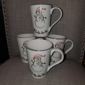 Christmas Mugs, St Nicholas Square, Tis the Season, Set of 4, 12 Oz, nwot