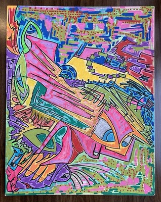 abstract art original Contemporary Modern Graffiti Expressionism Cubism