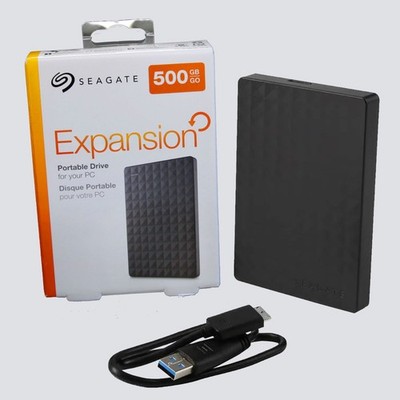 Seagate 500GB Expansion Portable Drive for PC USB Black (STEA500400)