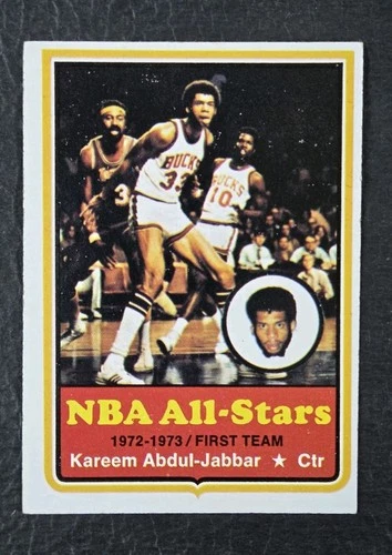 Kareem Abdul-Jabbar 1973-74 Topps Card #50, Milwaukee Bucks, Lakers, -READ