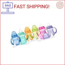 Nuby Non-Drip 3-Stage Wide Neck Bottle to Cup, 8 Ounce, Pack of 1 Cup, Colors Ma