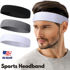 3Pcs Men  Women Sweatband Headband Terry Cloth Moisture Wicking for Sports USA