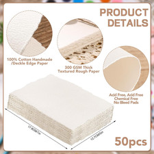 Cotton Watercolor Paper 50 Sheets 5 x 7 in, 300 GSM