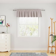 Valance Curtains Linen Textured Living Room 18 54"W x 18"L Pack of 1 Beige