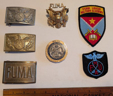 B&DA4 - Fork Union Military Academy Belt Buckles, Cap Badge, Patches, 100 Yr Pin