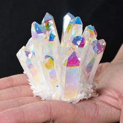 Titanium White Quartz Crystal Cluster Aura Rainbow Cluster Healing Gift Decor