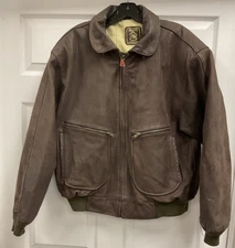 Hein Gericke Echt Leder Leather Bomber Jacket 46 Brown VTG Motorcycle