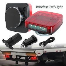 2X Wireless Trailer Lights Magnetic LED Tow Light Turn Signal Brake Reverse Stop