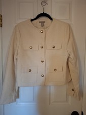 Beautiful H M Ivory Blazer Size M Lined, Nice Buttons, Clean No Stains Or Holes