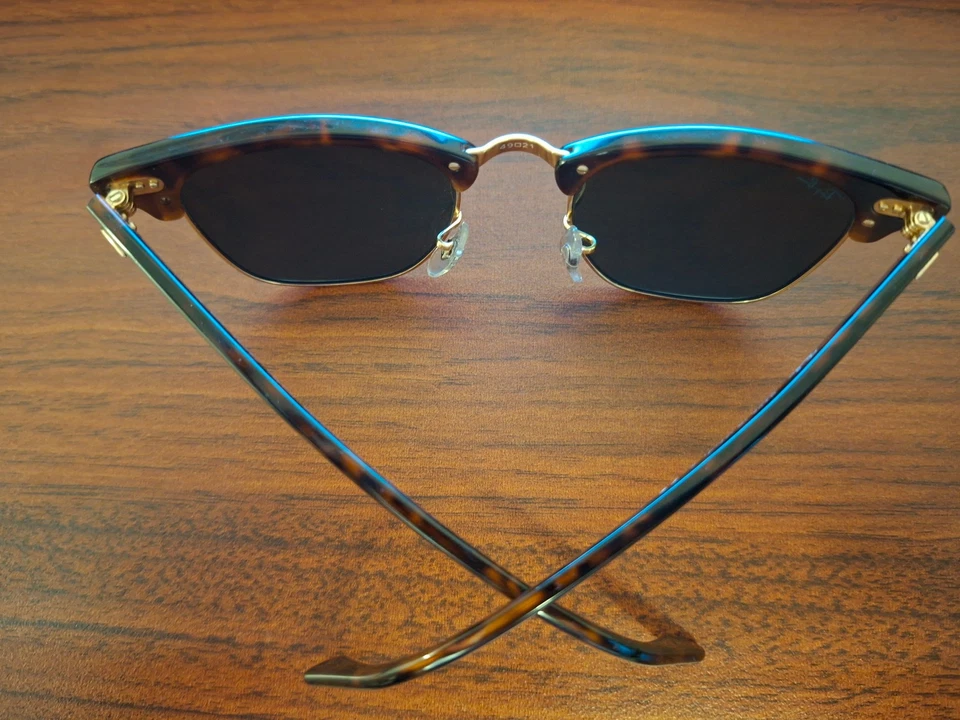 Ray-Ban Clubmaster ORB3016 sehr guter Zustand Sonnenbrille 49-21 Braun Gold+OVP, Foto 3 von 5