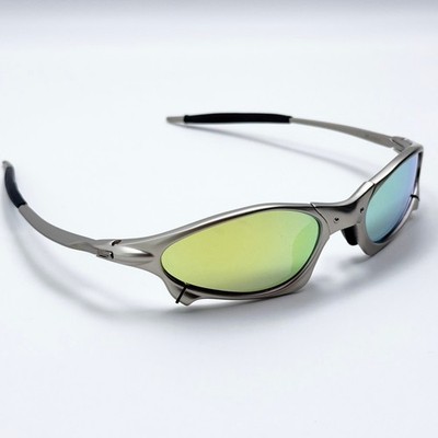Oakley Penny X-Metal Sunglasses Silver Frame Yellow Iridium Lens