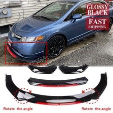 For Honda Civic 2008-11 Glossy Black Front Bumper Lip Spoiler Splitter Body Kit For Honda Civic 2008-11 Glossy Black Front Bumper Lip Spoiler Splitter Body Kit