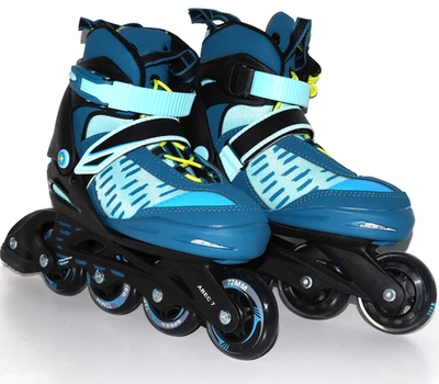 QMBASIC Trendy Inline-Skates STRIPES Softboot Kids Rollschuhe Gr. 33 37 verstellbar 417