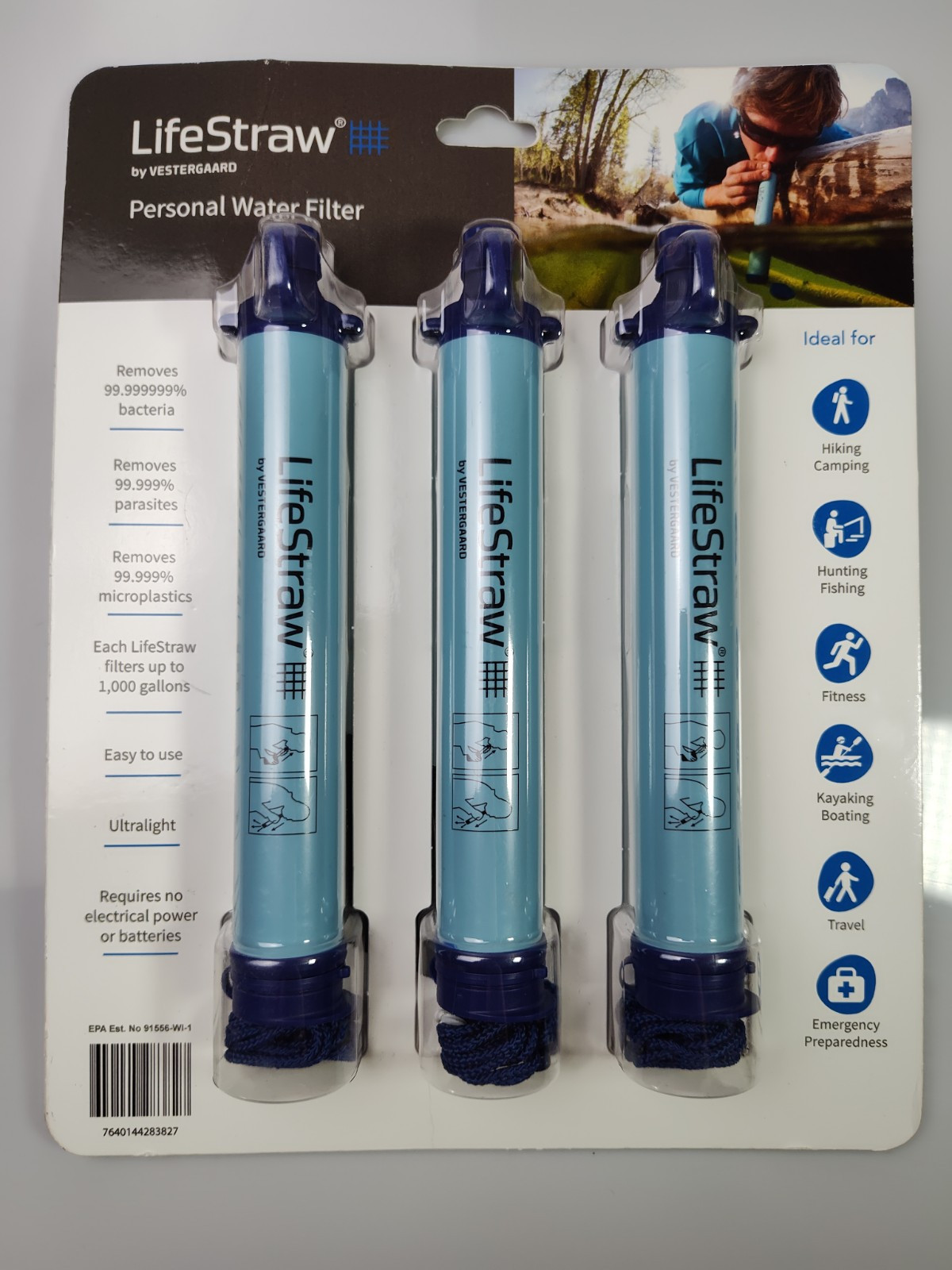 3 Pieces LifeStraw Personal Water Filter **New/Sealed**