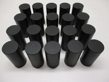 (20) Wheel Lugnut Black Plastic 33mm Thread On Cylinder Nut Covers Caps / 4 1/4"