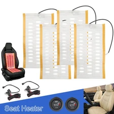 Seats Carbon Fiber Heated Seat Heater Pad Kit Car Cushion Switch 12V Universal