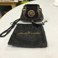 Mary Frances Motif Hard Case Shoulder Purse, With Tassel/Snap Closure