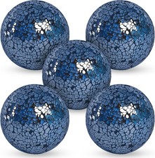 5PCS Decorative Balls for Bowls, 3.14 Inch Dark Blue Orbs Glass Balls