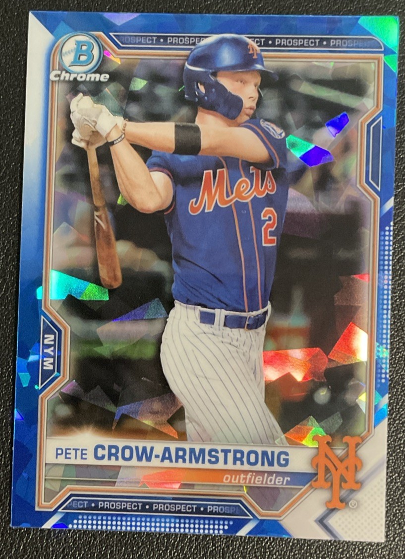 Pete Crow-Armstrong 2021 Bowman Chrome Sapphire #BCP22 NY Mets Chicago Cubs