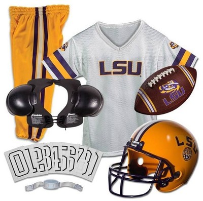 LSU Tigers Kids NCAA 7pc Deluxe Football Uniform Set, Small
