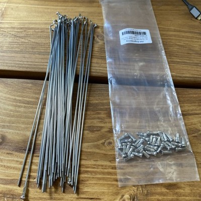 JTEK 14g Edelstahl einfache Stärke Speichen 266mm & 12mm Messing Nippel x36